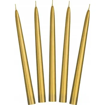 Svíčka Svíčka kónická METAL 24cm, zlatá