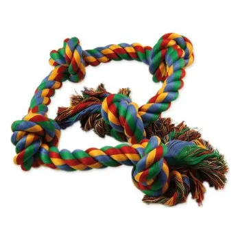 Hračka pro psa Uzel DOG FANTASY bavlněný barevný 5 knotů 95 cm