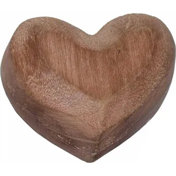 by inspire Dřevěná dekorace Srdce, 10 cm, tmavé