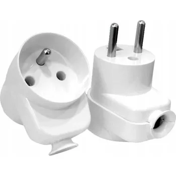 Elektrická zásuvka Úhlová zástrčka s konektorem 2p+Z, 16A, 250V