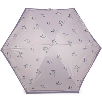 Deštník Dámský mini skládací deštník tulipány, barva 2 fialová nejsvětlejší
