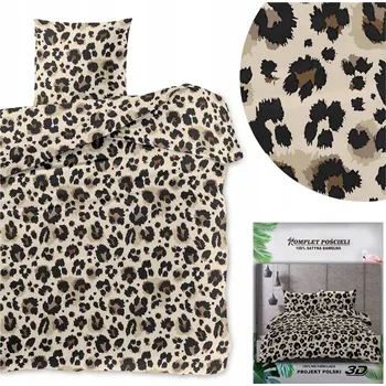 Povlečení Povlečení 140x200 2 dílů komplet povlečení 70x80 saténová Maria panterka