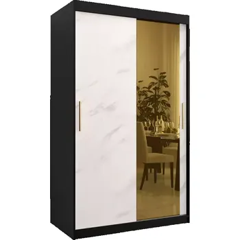 Předsíňová stěna Skříň Platinum T2 120 černá mramor/bílá