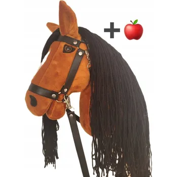Hobby horsing Velký hobby horse, černý, s ohlávkou a otěžemi