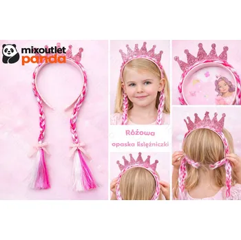 Čelenka Čelenka princezny s copánky Koruna růžová pro dívku