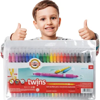 Fixy barevné fixy oboustranné od Koh-I-Noor 24 ks