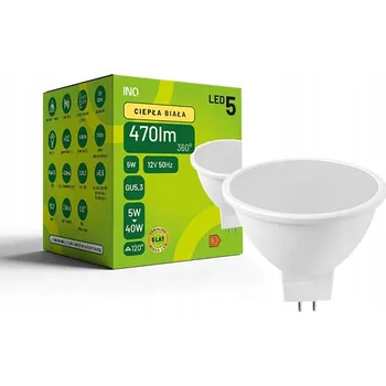 Žárovka Nízkonapěťová LED žárovka 12V 5W 3000K teplá bílá patice GU5,3 INQ