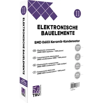 Kondenzátor TRU COMPONENTS T1806P020 keramický kondenzátor SMD 0603 50 V 10 procent (d x š) 1.6 mm x 0.8 mm 1000 díly Tape cut