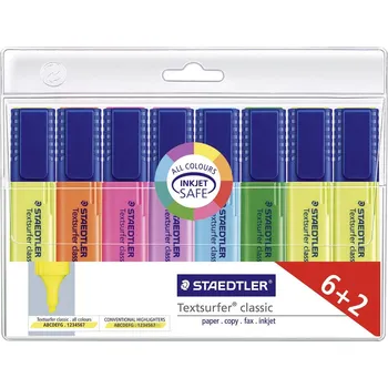 Staedtler zvýrazňovač textu Textsurfer® classic 364 A WP8 žlutá, červená, růžová, modrá, tyrkysová, oranžová, zelená, fialová 1 mm, 5 mm 8 ks