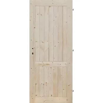 Interiérové dveře BAUMAX Palubkové dveře PN plné 90P smrk 94.4/198.5/4.4 cm P Přírodní