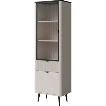 Obývací stěna Vitrína Marly 3 kašmír/šedý kámen