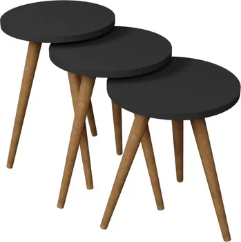 Obývací stěna Konferenční Stolek 3 ks FD-WDL3PCCTS-007 antracit/natural