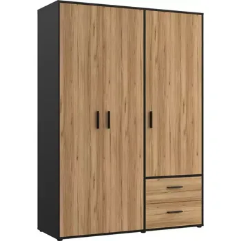 Předsíňová stěna Skříň Mokkaro 145 3d2s černá/dub catania