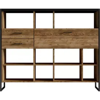 Kancelářská sestava Regál Tarabo 48 Appenzeller Fichte / Černá Mat