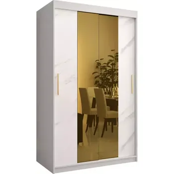 Předsíňová stěna Skříň Platinum T1 120 bílá mramor/bílá