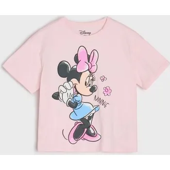 Oblečení a móda Sinsay - Bavlněná košilka s potiskem Minnie Mouse - pastelová růžová - 384HS-03X - 384HS-03X-110