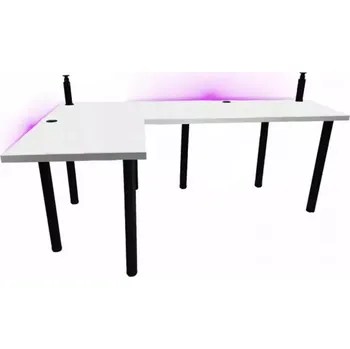 Kancelářská sestava Psací Stůl Roh. Low Bílý 240x160x3,6 Model 3