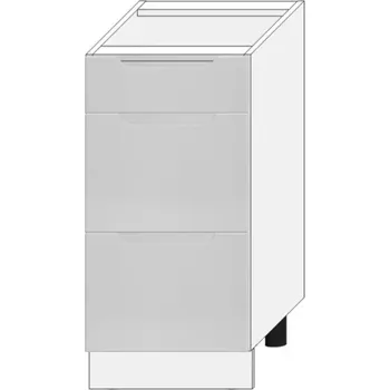 Kuchyňská skříňka Kuchyňská Skříňka Zoya D40s/3 Světle Šedá Mat/Bílý