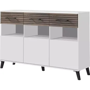 Komoda Carlo 5 bílá/dub flagstaff