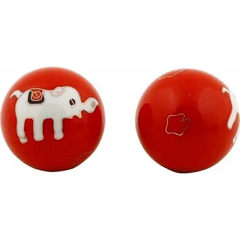 Masážní kámen Zdravotní čínské meditační kuličky proti stresu Elephants red/white cca 3,5 cm