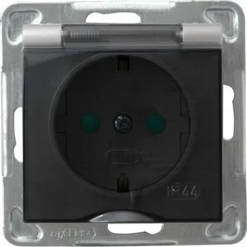 Elektrická zásuvka OSPEL ZÁSUVKA POD OMÍTKU S UZEMNĚNÍM SCHUKO IP44 STŘÍBRNÁ IMPRESJA GPH-1YSP/m/18/d