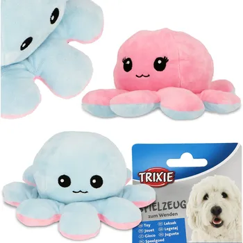 Hračka pro psa Hračka Trixie Chobotnice 19 cm se zvukem, modro-růžová