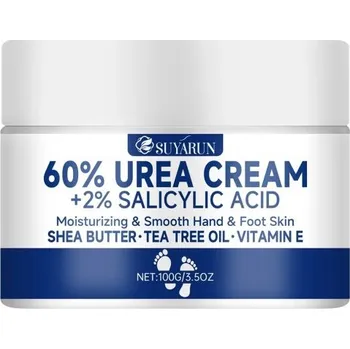 Hydratační krém na nohy i ruce 100 g 60 % močovina 2 % kyselina salicylová 7 x 4,3 cm Shea butter Tea tree Vitamín E