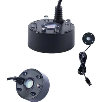 Teraristika 5V USB atomizér pro vodní fontánu, rybníkový rozprašovač pro akvária a terária s 4 LED barevnými světly