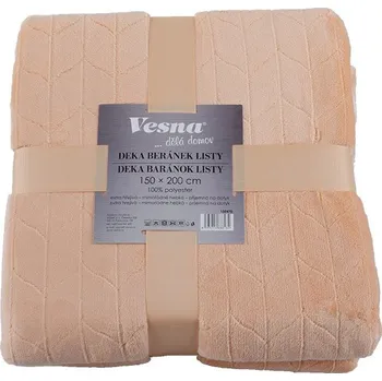 deka Deka Listy s beránkem 150 x 200 cm meruňková