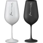 Petr Kmenta - Porcelán Hodonín SKLENICE VIOLA LOVE černá/bílá 550ml a 2ks