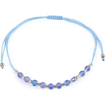 Náramek Náramek shamballa broušené korálky s AB efektem, malé, 6 modrá světlá AB