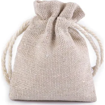 Dárkový pytlík 6x8 cm lněný, střední, 2 režná