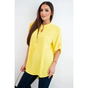 Dámská halenka Blůzka s delším zadním dílem žlutá UNI