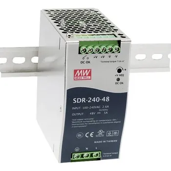 spínaný zdroj MEAN WELL SDR-240-24 síťový zdroj na DIN lištu 24 V/DC 10 A 240 W Počet výstupů:1 x Obsah 1 ks