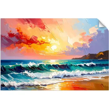 Obraz Samolepicí plakáty do obýváku ložnice, Pláž Moře Vlny Krajina 30x20