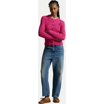 Dámský svetr Polo Ralph Lauren Kardigan 211971868509 Růžová Slim Fit XXL