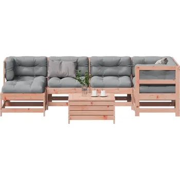 Zahradní sestava 7dílná zahradní sedací souprava s poduškami masivní douglaska - 8721012898899