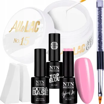 Lak na nehty Sada na nehty Babyboomer Mat 6v1 Gel Báze Lak Top Štěteček Houbičky