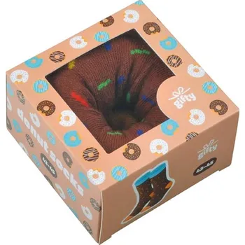 Dámské ponožky Vtipné ponožky Hnědý donut