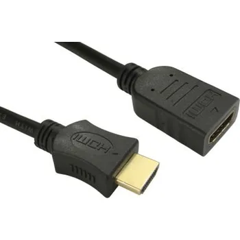Video kabel 1mtr HDMI M-F Extension HS plus E Cable - Bla