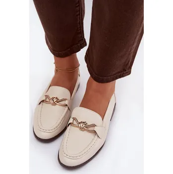 Dámské mokasíny Dámské loafersy s ozdobným detailem světle béžové Rosynne 39