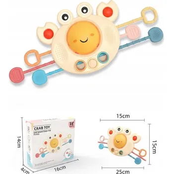 Hračka pro nejmenší INTERAKTIVNÍ SENZORICKÁ HRAČKA KRAB CRAB TOY BABY PUZZLE PRO DĚTI