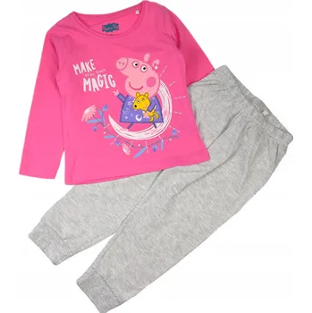 PYŽAMO DLOUHÝ RUKÁV prasátko Pepa MAGIK RŮŽOVÉ 116 R18