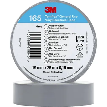Izolační páska 3M Temflex(TM) 165 165GY6E izolační páska Temflex(TM) 165 šedá (d x š) 25 m x 19 mm 1 ks