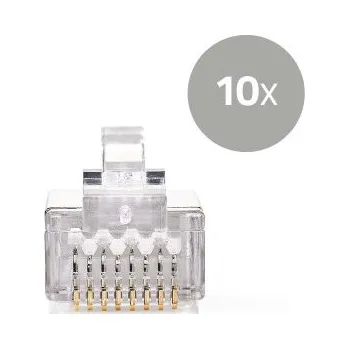 Síťový kabel RJ45 konektor | Zástrčka | 8p8c | Drát STP CAT5e | Přímý | Pozlacené | 10 kusů