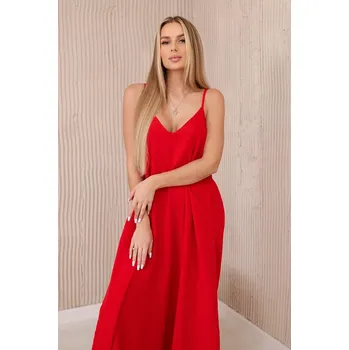 Dámské šaty Mušelínové šaty na ramínka červený UNI