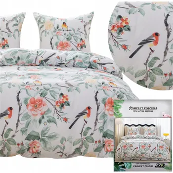 Povlečení Povlečení MARIA 2 povlaky na polštáře 70x80 komplet 160x200 3 Č. saténová s květinami