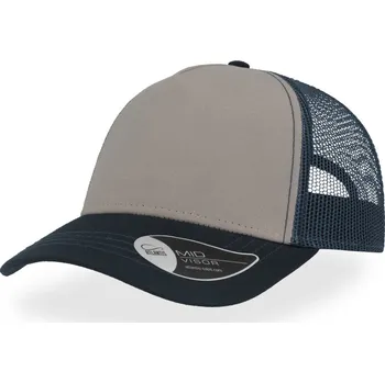 Pracovní přilba Atlantis Headwear Kšiltovka Rapper Canvas, 5 panelová, síťovaná COT336060y1899-grey/navy/n UNI Šedá/navy