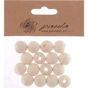 Dětské navlékací korálky Korálky 15mm, 15ks dřevěné, přírodní