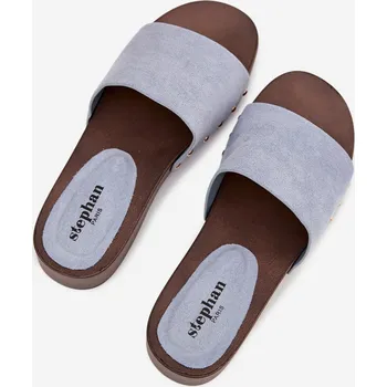 Dámské žabky Dámské pantofle se zlatými sponami modré Ferinna 38